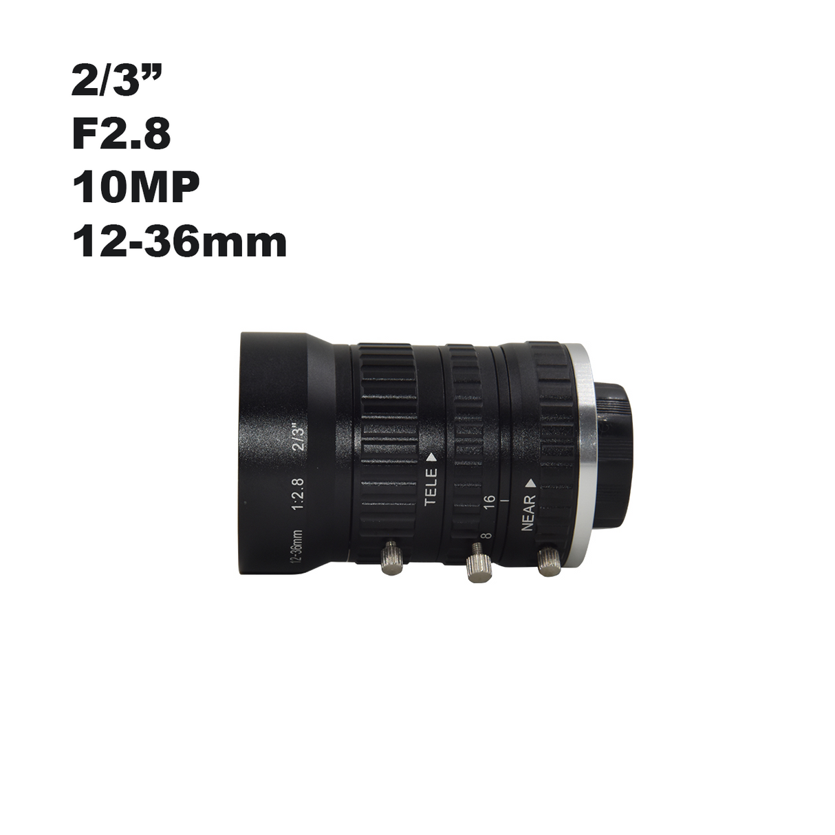 12-36mm 10MP 2/3"  C-Mount Manual Zoom Iris Lenses VT-LEM1236MP10