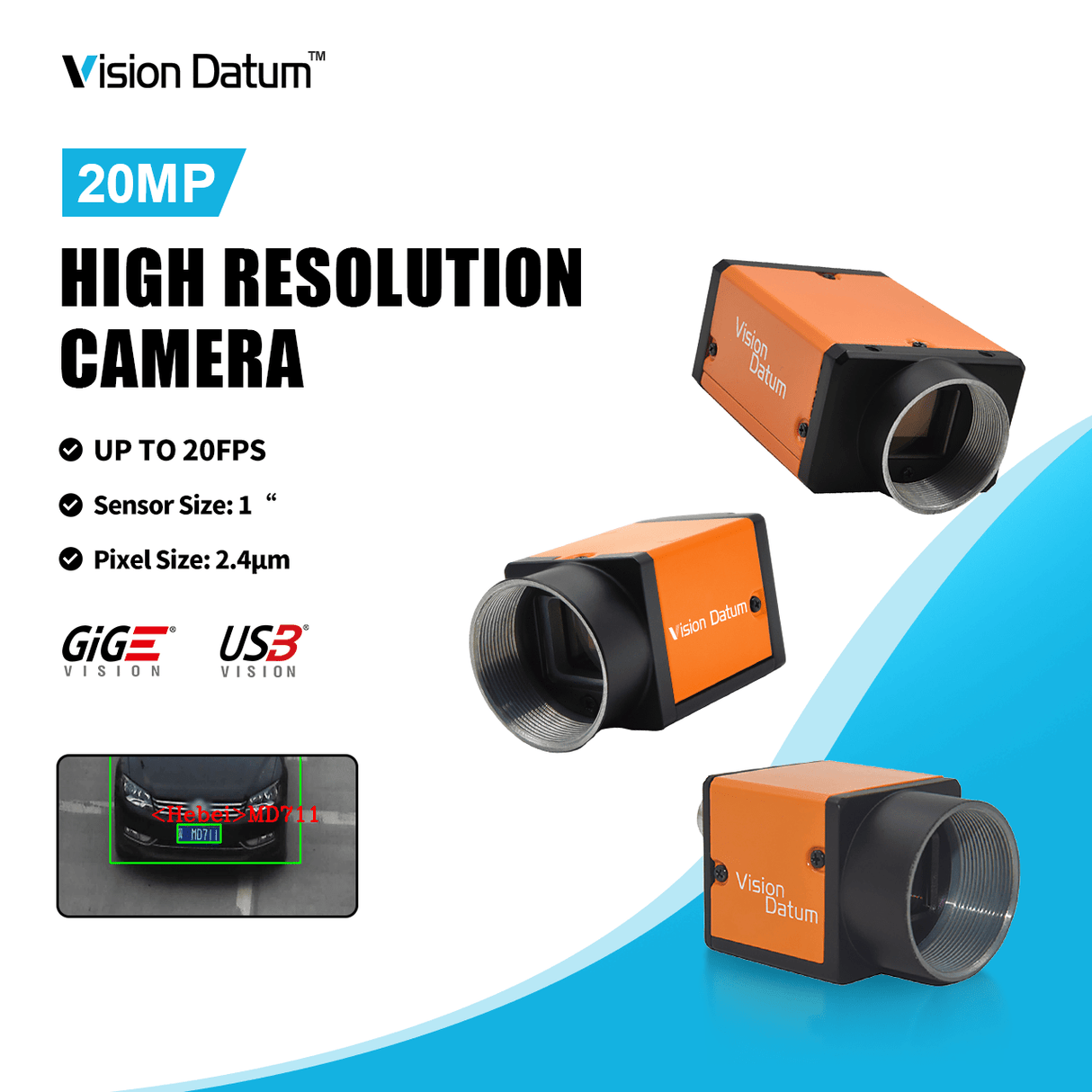 20MP 5.9fps IMX183 GigE Vision Scratch Inspection Industrial Camera iCt9SM/CG200A-Pro - Vision Datum