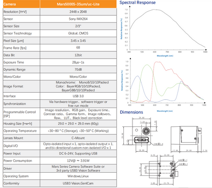 Mars5000S-35um/uc-Lite usb3.0 camera