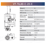 2/3" Liquid Telecentric Lens | Electronic Focus C-Mount - Vision Datum