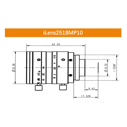 iCentral 2/3" 10MP C-Mount Low Distortion Industrial Machine Vision Lenses