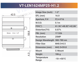 25MP 1.2" f2.4 380-780nm C-mount Industrial Fixed Lens | LENxxMP25-H1.2 - Vision Datum