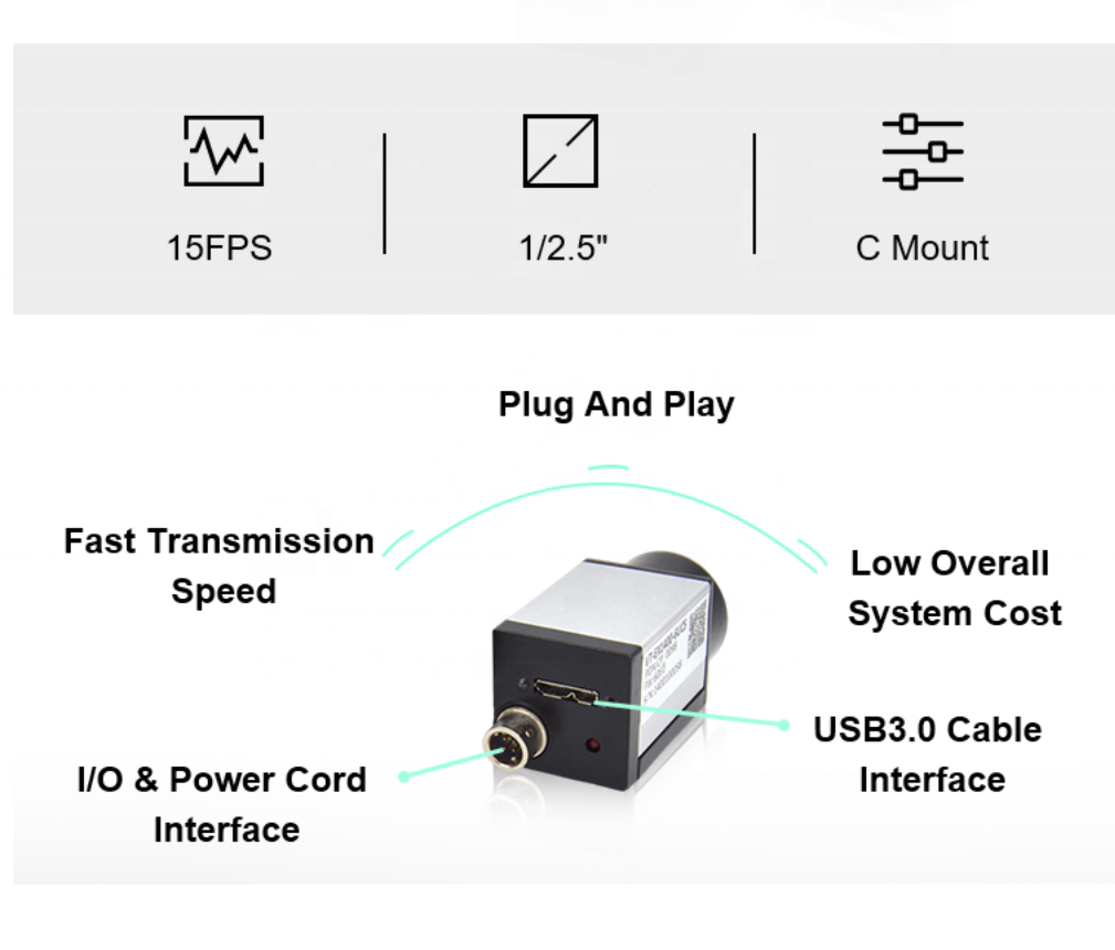 5MP Rolling Shtter CMOS USB3.0 Hochgeschwindigkeitskamera für maschinelles Sehen 