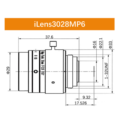 iCentral 1/1.8" 6MP C-Mount Low Distortion Industrial Machine Vision Lenses