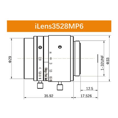 iCentral 1/1.8" 6MP C-Mount Low Distortion Industrial Machine Vision Lenses