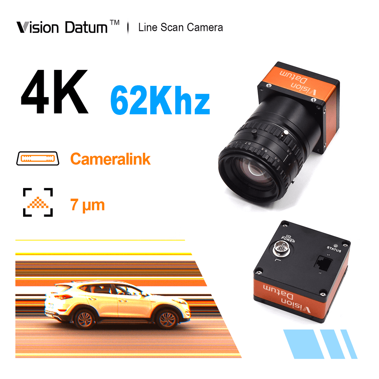 4K 62Khz 7μm M42 Mount CameraLink Line Scan Camera - Vision Datum