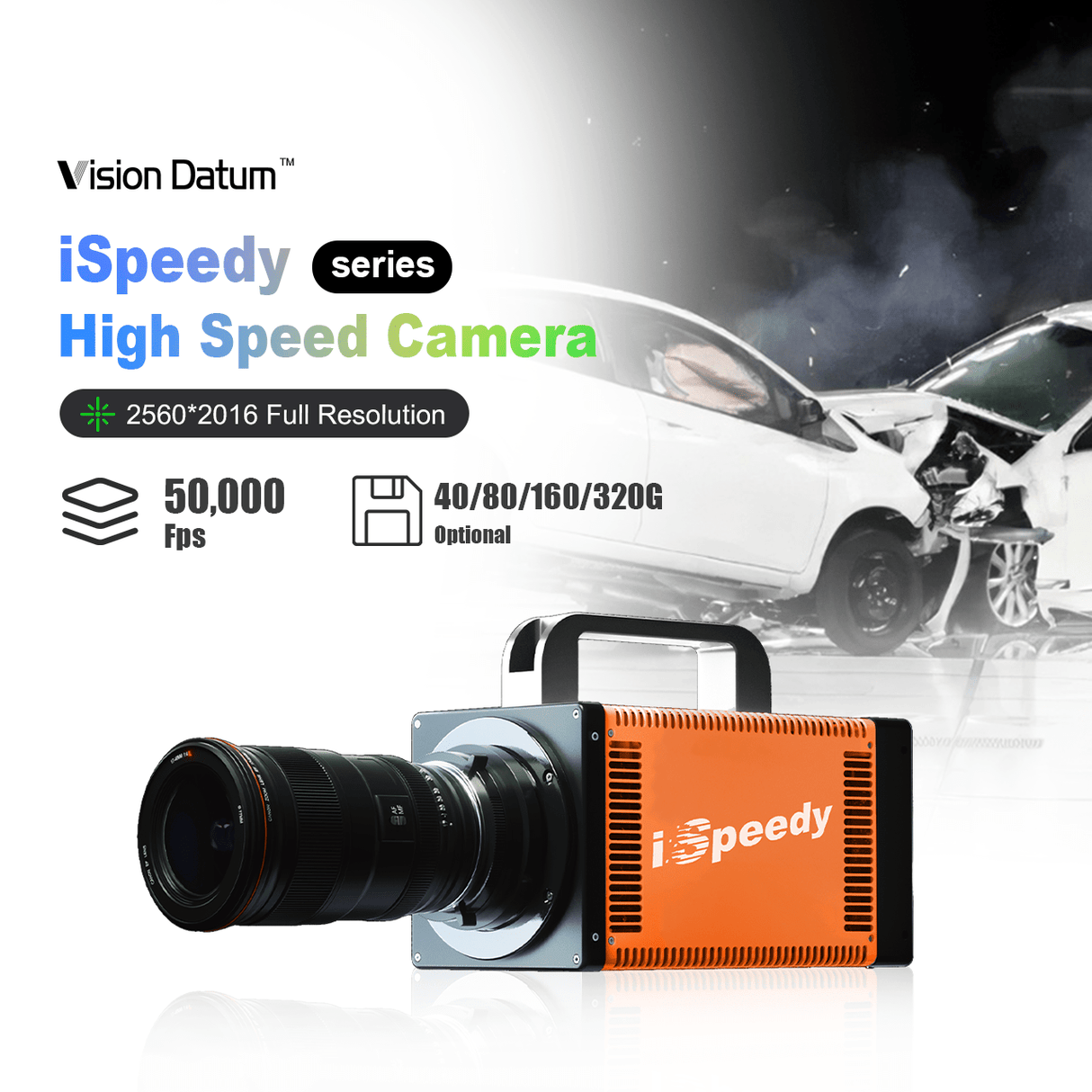 50000 fps Ultra High Speed 2560x2016 Real Time Record iSpeedy Video Camera - Vision Datum