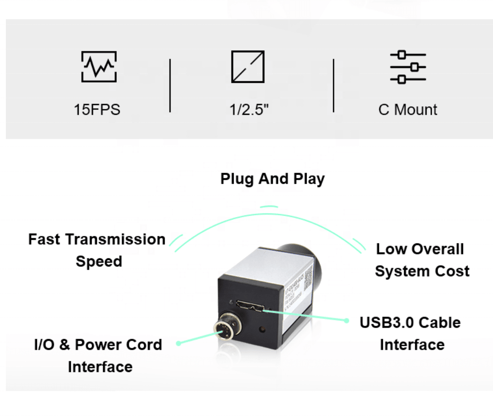 5MP Rolling Shtter CMOS USB3.0 High Speed Machine Vision Camera - Vision Datum