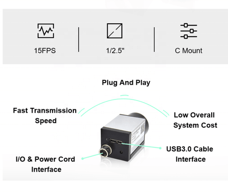 5MP Rolling Shtter CMOS USB3.0 High Speed Machine Vision Camera - Vision Datum