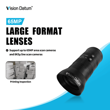 65MP Large Format Industrial Lens – 3.2μ High Resolution, 8K Line Scan Compatible - Vision Datum