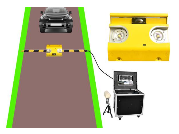 Pro_Vision Datum 2K Color GigE Line Scan Camera UVSS Under Vehicle Car Security Inspection System with 180 Degree Fisheye