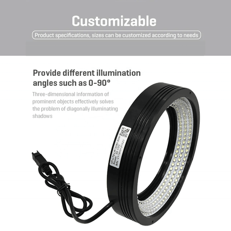 70 Degree High Angle Ring Illumination 24V High Density LED Arrays for Lead Frame Inspection - Vision Datum