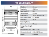 2MP  F-Mount UV Lenses