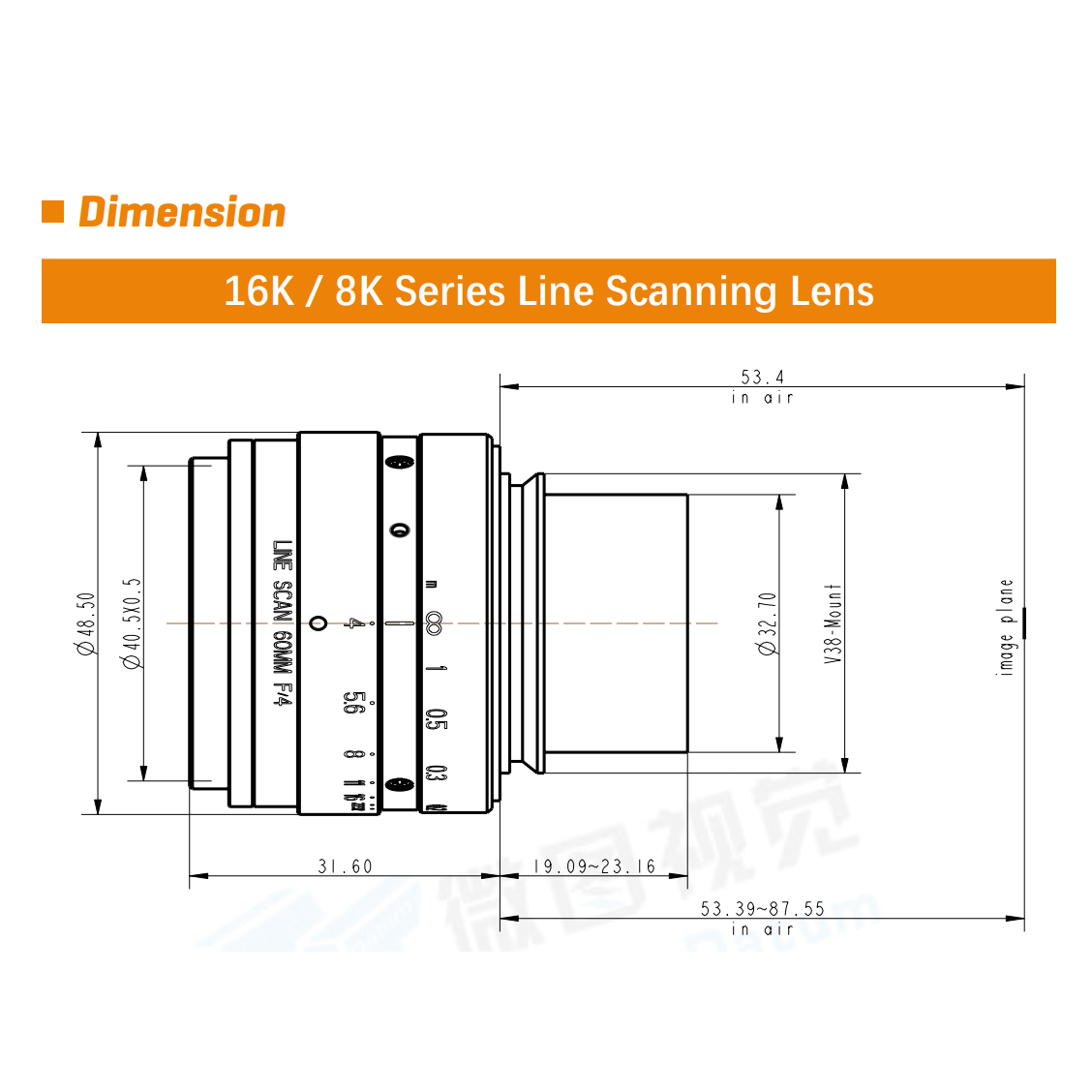 8K 16K Line Scan Lenses for Machine Vision