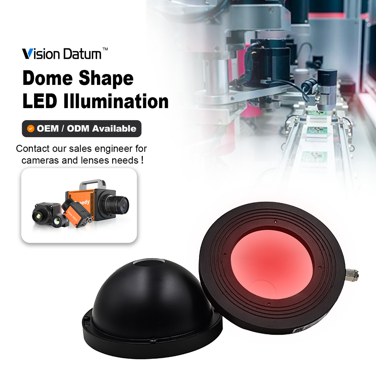 24V LED Machine Vision Dome Shape LED Lighting Illumination