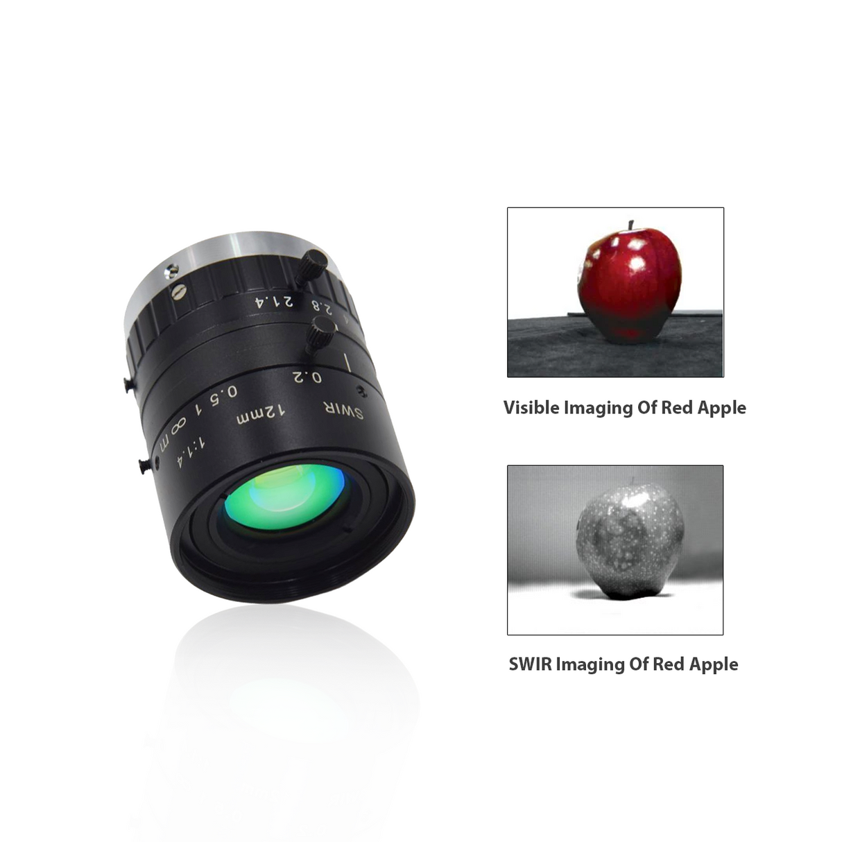 35mm F1.8 1/2" 400-1700nm VIS-SWIR FA Lens VT-LEN3518VSW-S12