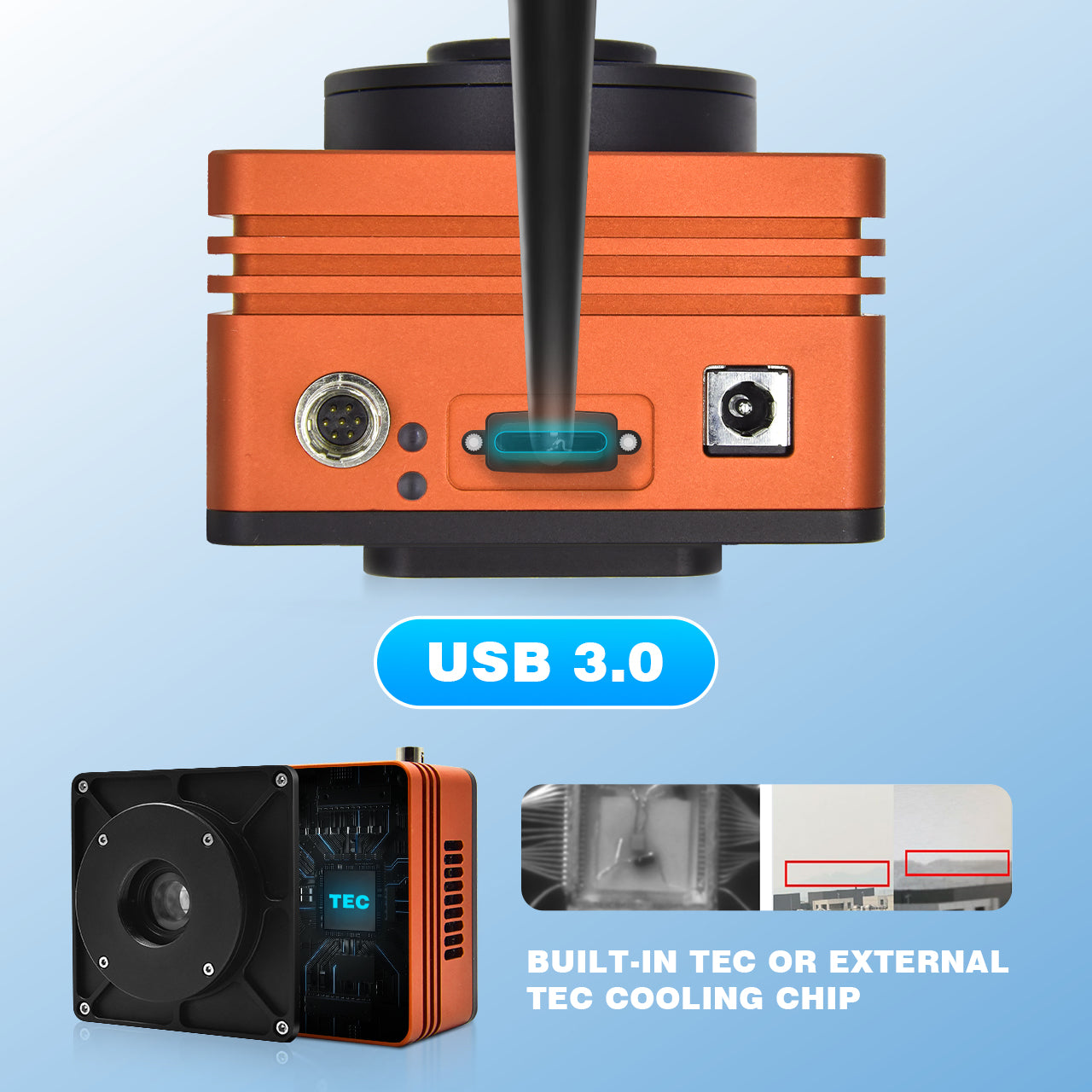 400–1800 нм InGaAs IMX990 IMX991 USB3.0 SWIR-камера Внешнее охлаждение TEC