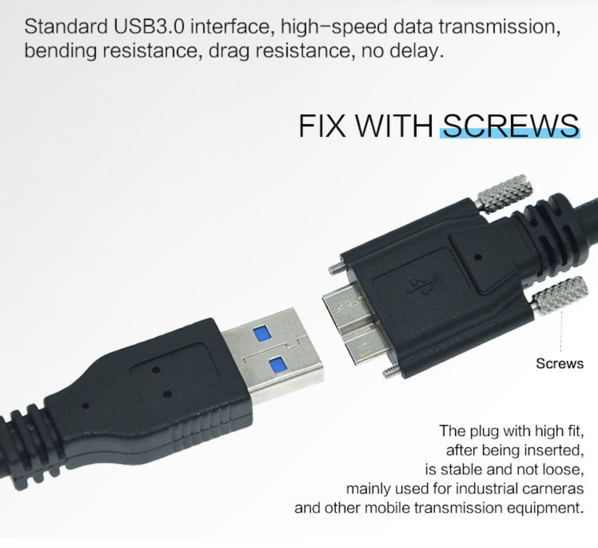 3/5meter USB 3.0 (Type-A) to USB 3.0 (Micro-B)  With Locking Screws