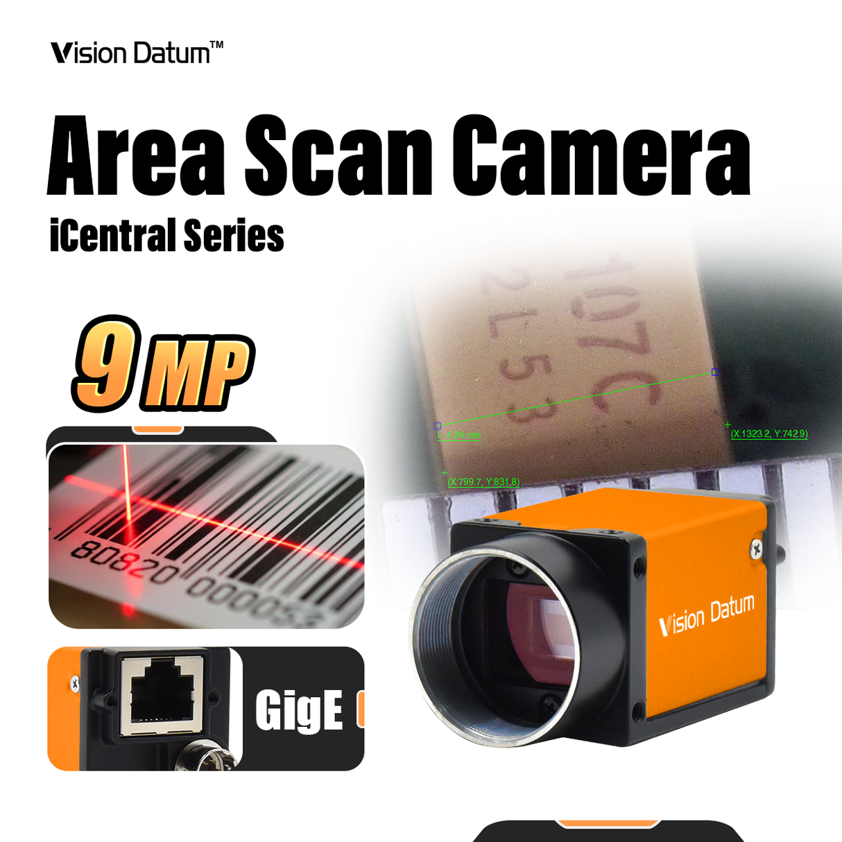 iCt90M/CG90A-Pro 9MP IMX267 GigE Area Scan Camera