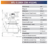 BTL-H1 Series 1" C-Mount Bi-Telecentric Lenses for Component Measurement - Vision Datum