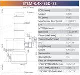 BTLM-23 Coaxial Optional 2/3" C-Mount Telecentric Lens for Precise Inspection - Vision Datum