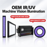 Custom machine vision lights including bar, ring, line and backlight illumination