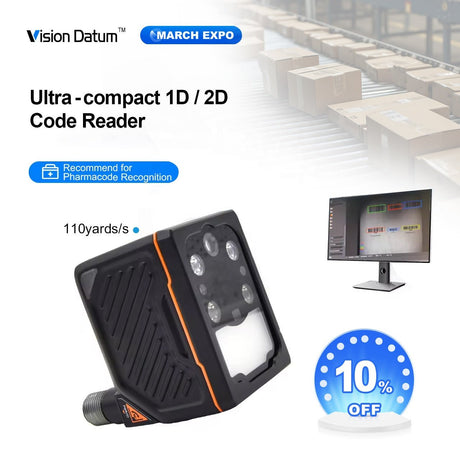 DM-W40S IP65 60fps Industrial Logistic Sorter Fixed 1D / 2D Bar Code Reader | 704×540 Barcode & DPM Scanner - Vision Datum