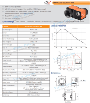 High Resolution 12MP 30FPS IMX226 CMOS USB3.0 GigE industrial Camera - Vision Datum