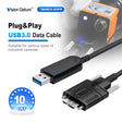 High Soft 3.m 5m 10m USB 90 degree Connector double Optical Fiber USB 3.0 Micro B / A Data Cable for High Speed Camera - Vision Datum