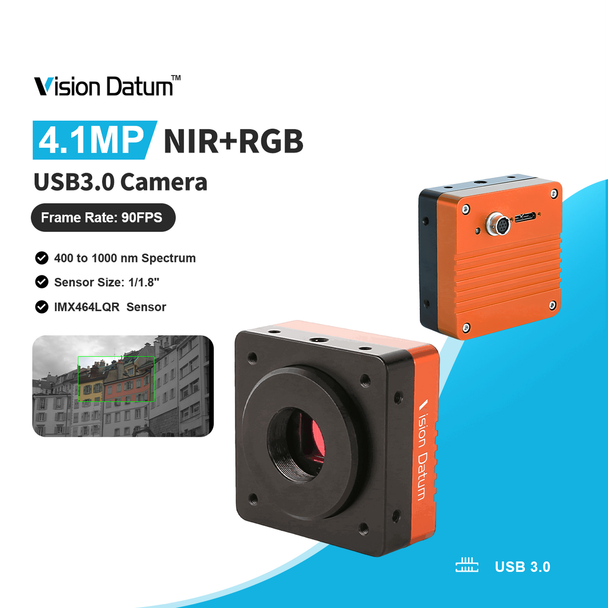 4MP IMX464LQR 90FPS RGB NIR Camera