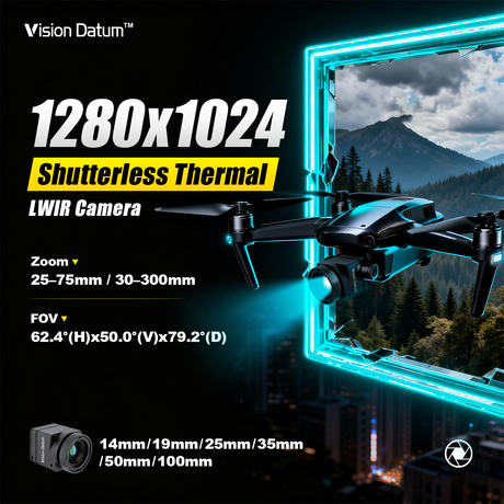 iVaS-1280LW-SL 1280x1024 Shutterless LWIR Thermal Camera for UAV - Vision Datum