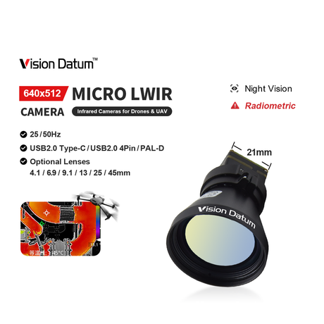 iVaster640LWT 640×512 25Hz Thermal imaging Camera with Temperature Measurement - Vision Datum