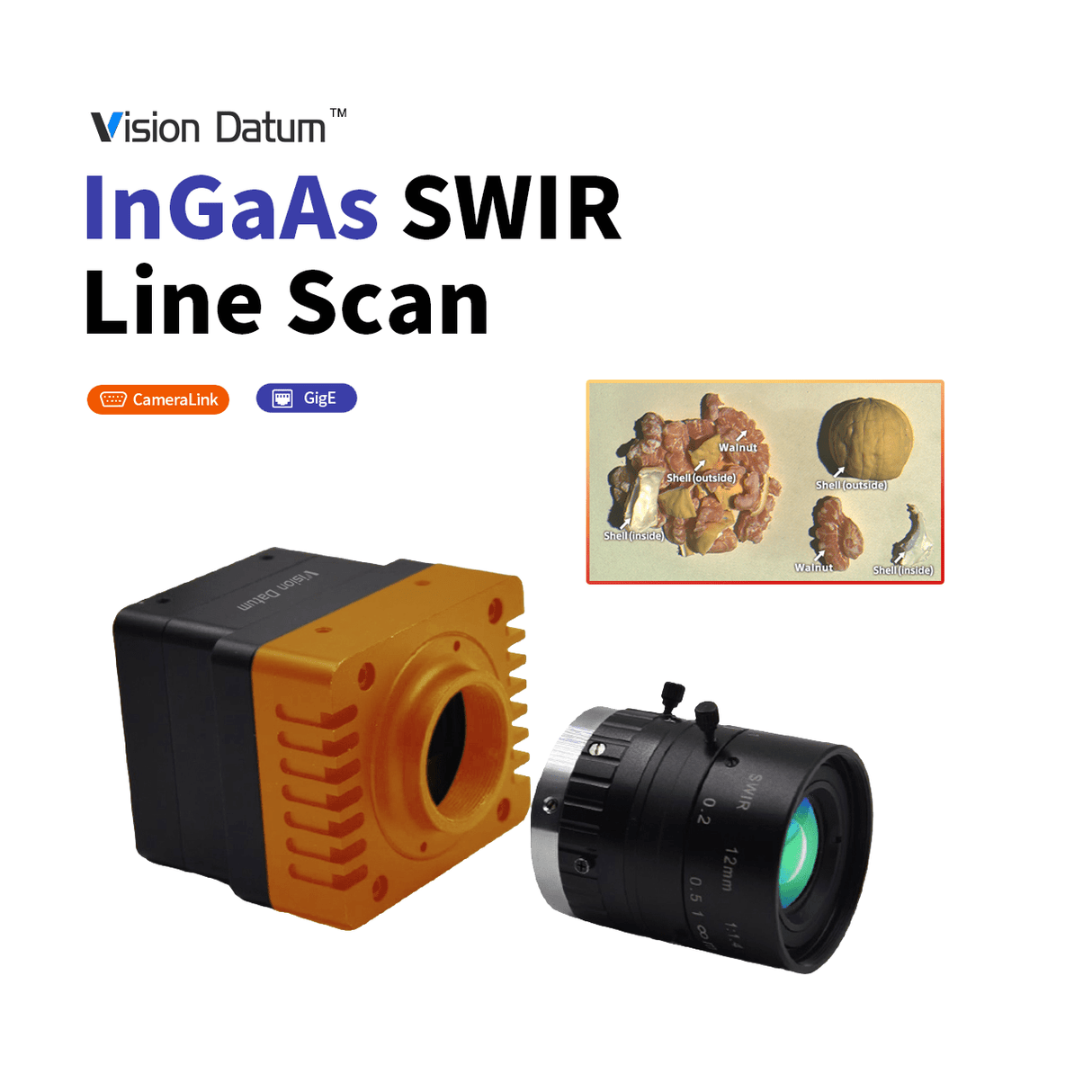 iB40GSW2KM 2K 40Khz GigE 950-1700nm InGaAs SWIR Line Scan Camera - Vision Datum