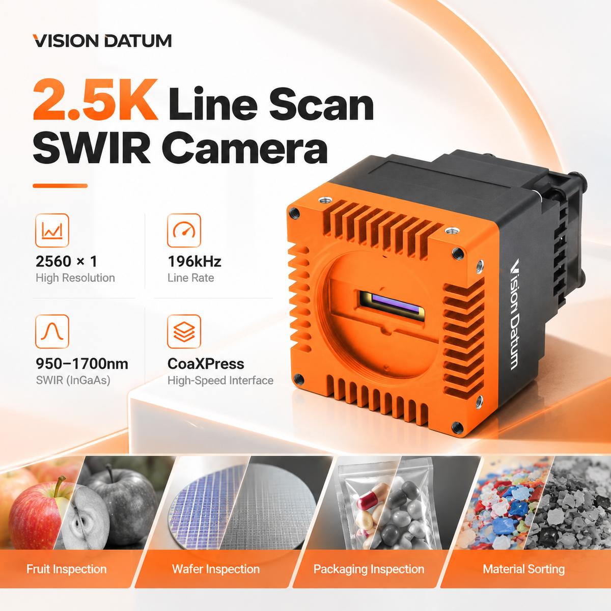 iBt-SW2.5K 2560-pixel InGaAs SWIR line scan camera