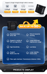 ICap Series 16K 115khz 10G optical fiber Line Scan Camera iCap00MOTG16K1SL -M72 - Vision Datum