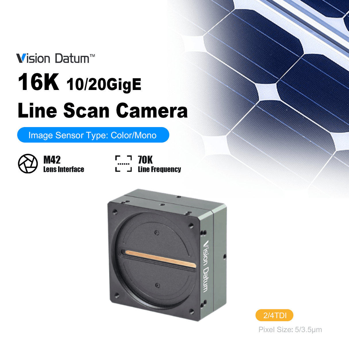 ICap Series 16K 115khz 10G optical fiber Line Scan Camera iCap00MOTG16K1SL -M72 - Vision Datum