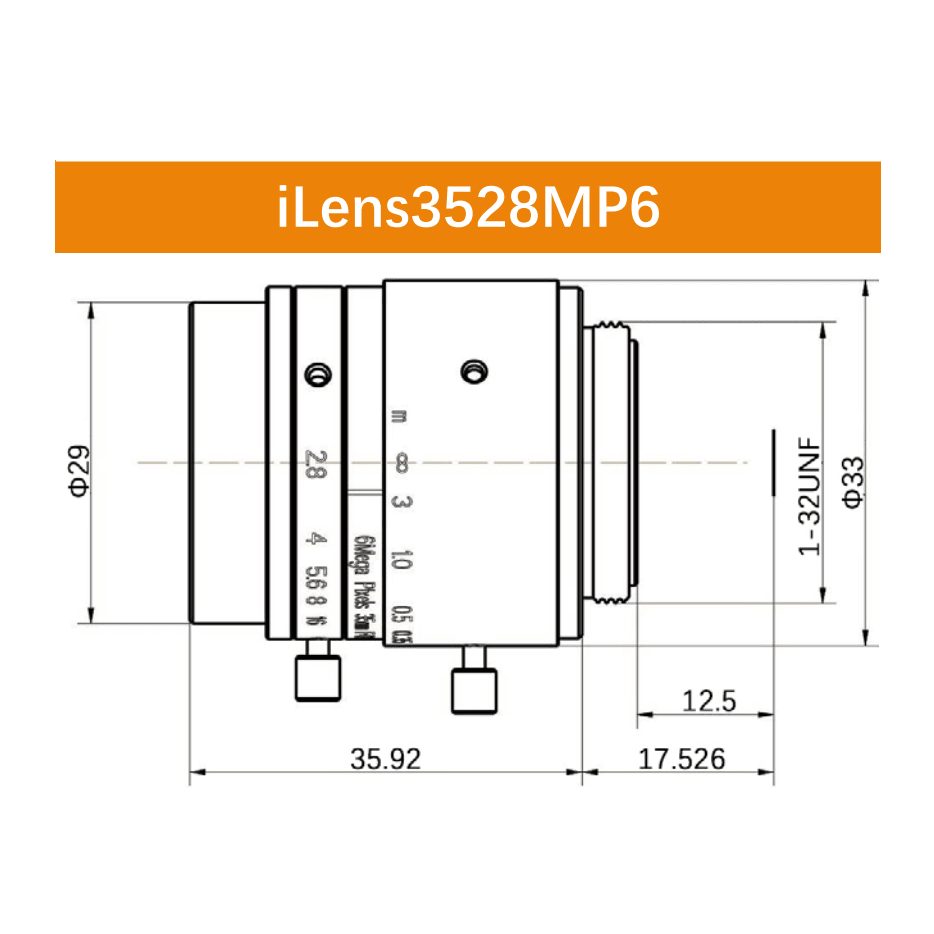 iCentral 1/1.8" 6MP C-Mount Low Distortion Industrial Machine Vision Lenses - Vision Datum