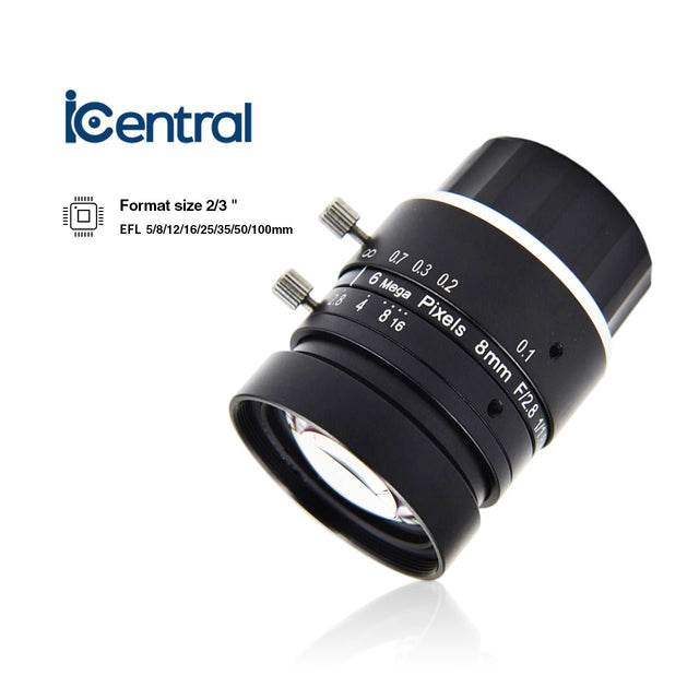 iCentral 2/3" 10MP C-Mount Optical Industrial Machine Vision Lenses - Vision Datum