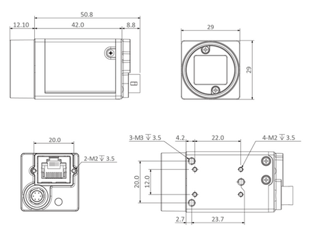 IMX297 GigE global shutter camera for barcode reading and motion analysis applications