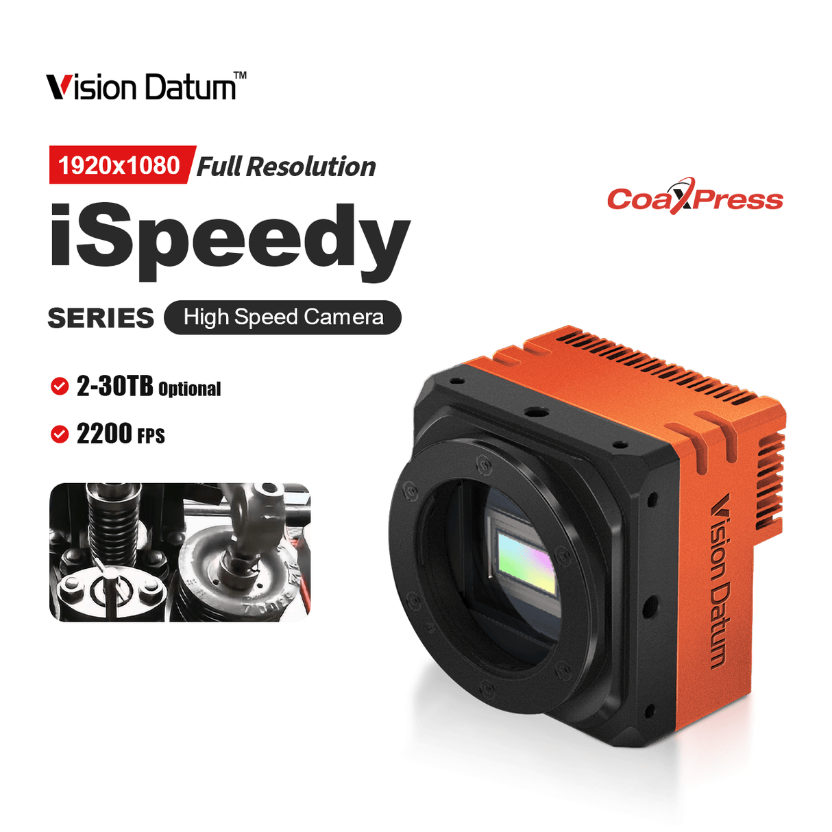 iSpeedy12MX20M/C CoaxPress 1100fps 1920x1080 High Speed Camera - Vision Datum