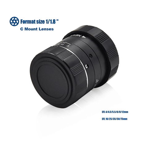 LEM0616MP5 Wide Angle 6mm F1.6 1/1.8'' 5MP C-Mount FA Lens - Vision Datum