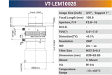 LEMxxCBMP8 2/3" C-Mount Fixed Lenses | 2MP / 8MP / 10MP | 5–100mm for Area Scan Cameras - Vision Datum