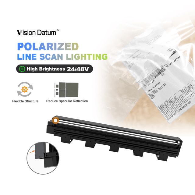 Polarized Line Scan Lighting LED illumination 24V 48V Machine Vision Light RGB - Vision Datum