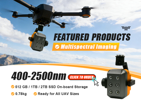 iRx6T multispectral camera showing six spectral bands from 450nm to 840nm for vegetation and environmental analysis