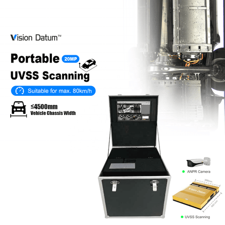 UVSS Line Scan Under Vehicle Scanning System Mobile Car Inspection Scanner Number Plate Recognition for Security Checking - Vision Datum