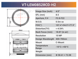 VT-LEM-CD-H2 4/3" 10MP C-Mount Fixed Lens 400–700nm – Low Distortion Industrial Lens - Vision Datum