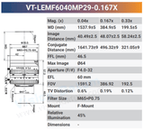 VT-LEMF-MP29 29MP F-Mount High Resolution Lens - Vision Datum