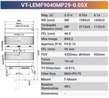 VT-LEMF-MP29 29MP F-Mount High Resolution Lens - Vision Datum