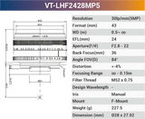 VT-LHF/T-MP5 5MP Large Format F/T Mount Lens for 4K Line Scan Cameras - Vision Datum
