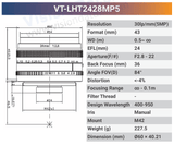 VT-LHF/T-MP5 5MP Large Format F/T Mount Lens for 4K Line Scan Cameras - Vision Datum